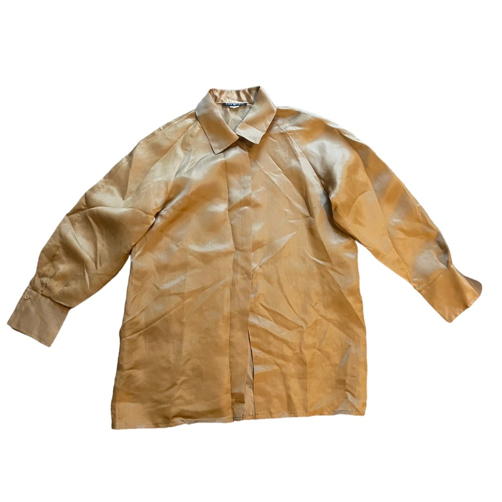 Ron Leal 100% Slik Long Sleeve Blouse  sz 12